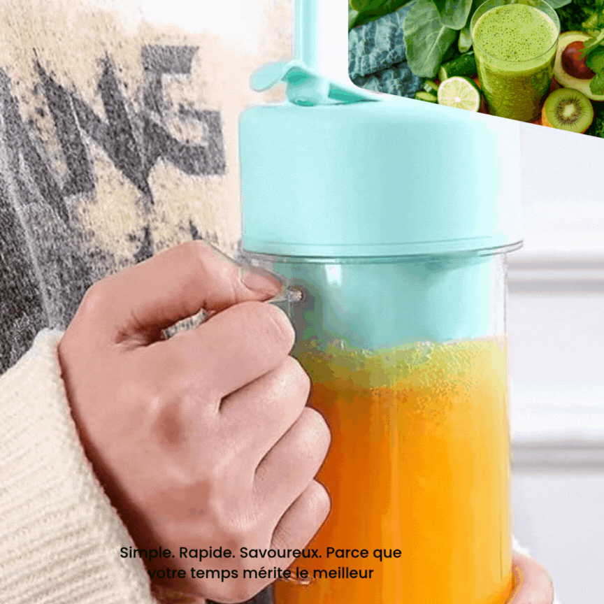 Mini mixeur portable, rechargeable & compact avec paille - votre smoothies express libre